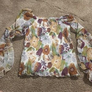 Cato NWT Smocked Off-Shoulder Top